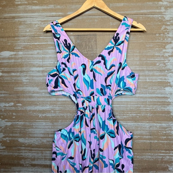 Anthropologie Maeve Cut Out Botanical Maxi Dress Floral Boho Beachy Womens L - Picture 5 of 7